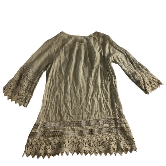 Johnny Was Boho Chic Crochet Lace Tunic Dress Gray XS - Picture 7 of 7